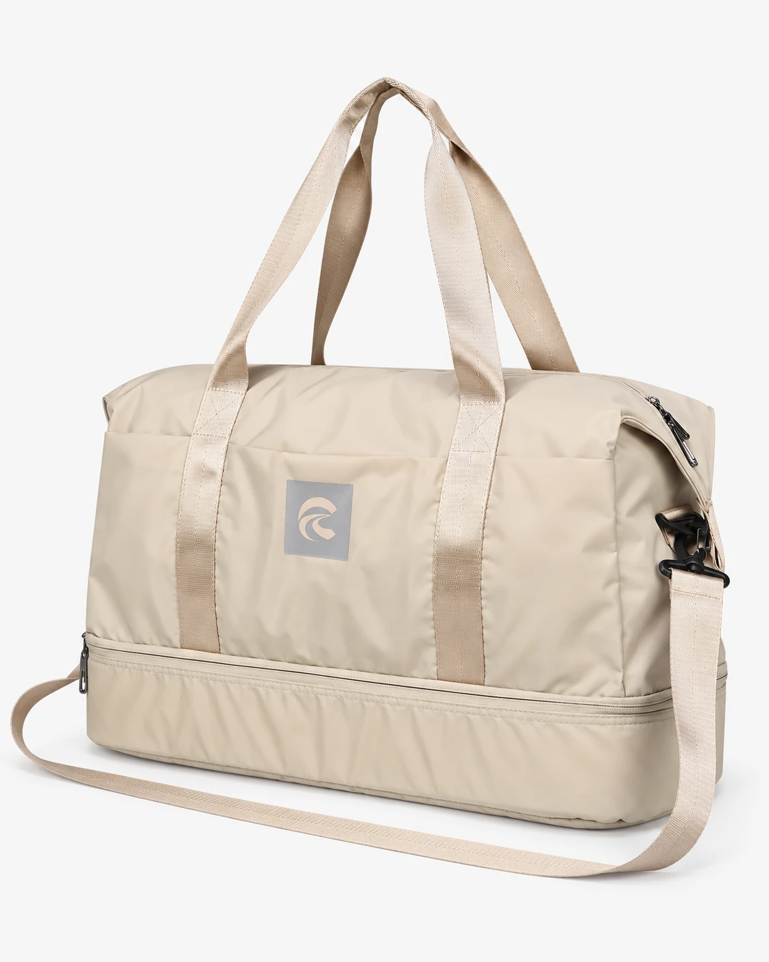 Custom Travel Tote Bag — Angled view